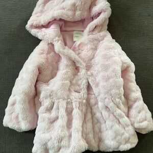 First Impressions Pink Fuzzy Pea Coat